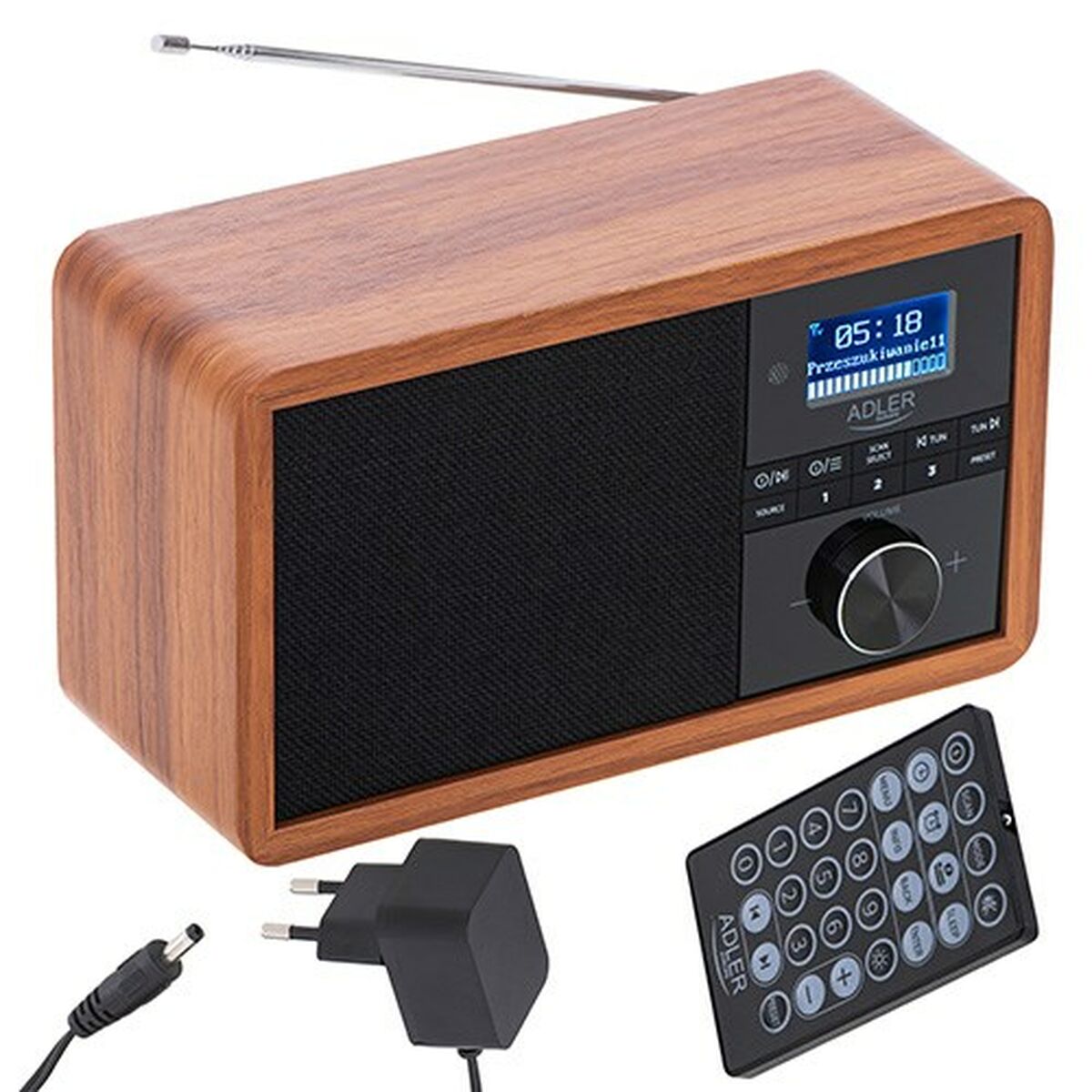 Radio Adler AD 1184 Czarny Drewno